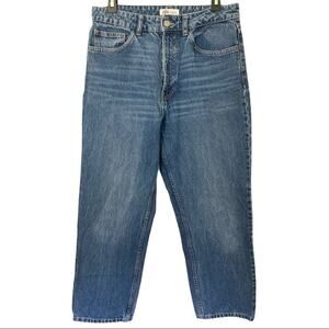 Zara Boyfriend Jeans Washed Blue size US 8 High rise Cotton